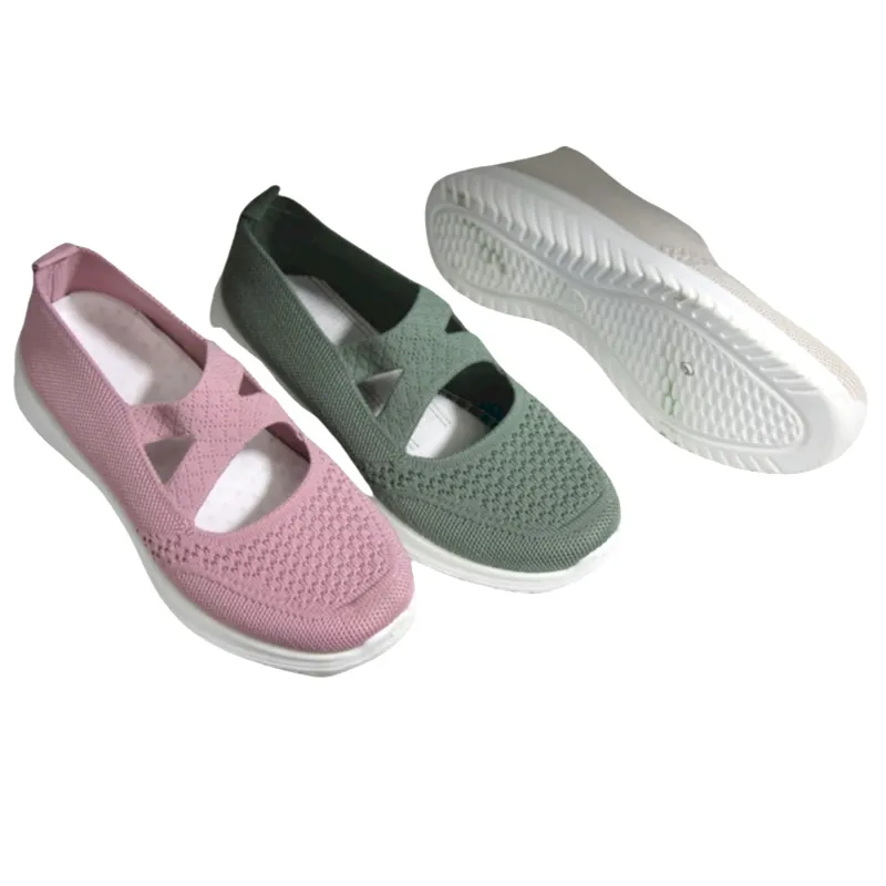 Wholesale Women's Ballet Shoes Round Toe Slip On Knit Casual Dress Shoes