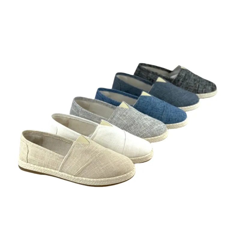 Wholesale Women's Canvas Denim Espadrilles  Slip-on Casual Shoes fisherman shoes