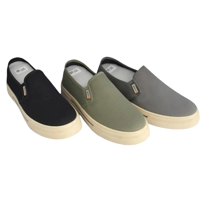 Wholesale Men's Canvas Casual Shoes Walking Flat Slip On shoes