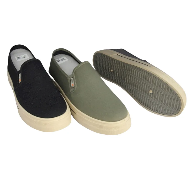 Wholesale Men's Canvas Casual Shoes Walking Flat Slip On shoes