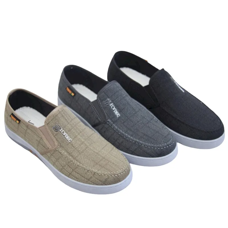 Wholesale Men's Fabric Cloth Casual Slip On Shoes Walking Loafer