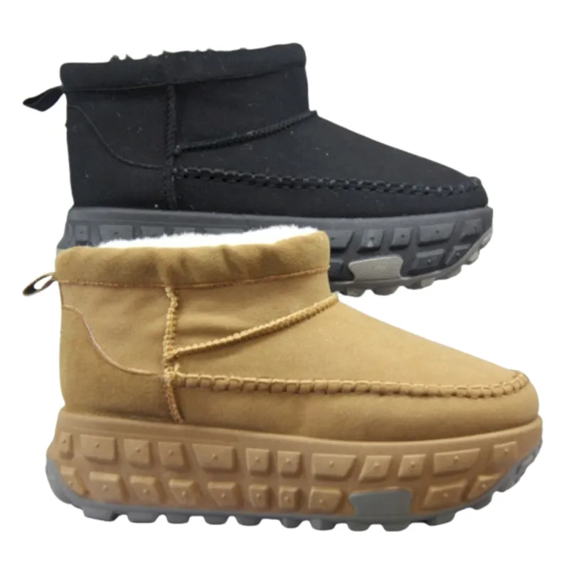 OEM&ODM Women's &Mens Suede Winter Snow Boots with Cozy Faux fur lined and Rubber Outsole