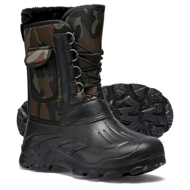 OEM&ODM Warterproof Camo Mid Calf Winter Snow Boots Warm Outdoor Fishing Snow Boots