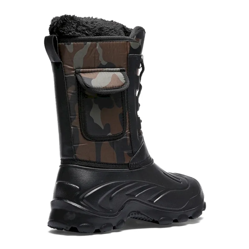 OEM&ODM Warterproof Camo Mid Calf Winter Snow Boots Warm Outdoor Fishing Snow Boots